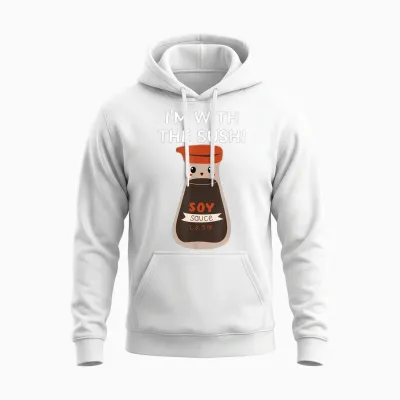 Easy Funny Group Costume - Soy Sauce Condiment Costume Unisex Hoodie - White