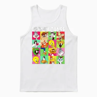 Looney Tunes Characters Collage Unisex Tank Top - White