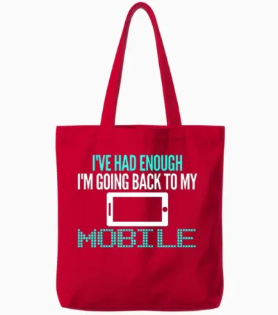 Cellphone Mobile Phone Smartphone Tote Bags - Red