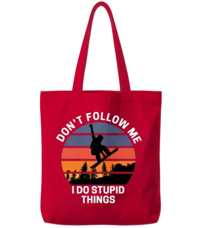 Snowboarding Vintage Retro Cool Tote Bags - Red