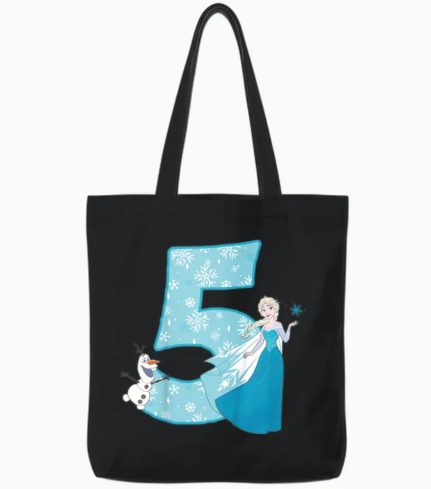 Frozen Elsa 5 Geburtstag Tote Bags in Black