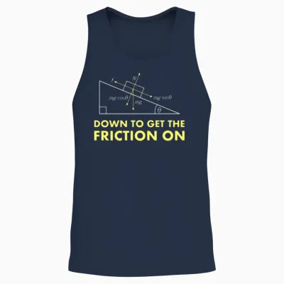 Down to Get the Friction on Physics Diagram Unisex Tank Top - Navy