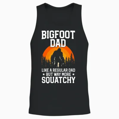 Bigfoot Dad Retro Papa Squatch Vintage Sasquatch Unisex Tank Top - Black