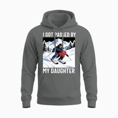 Got Passed by My Daughter Funny Ski Husband Dad Manche Longue Unisex Hoodie - Graphite Heather