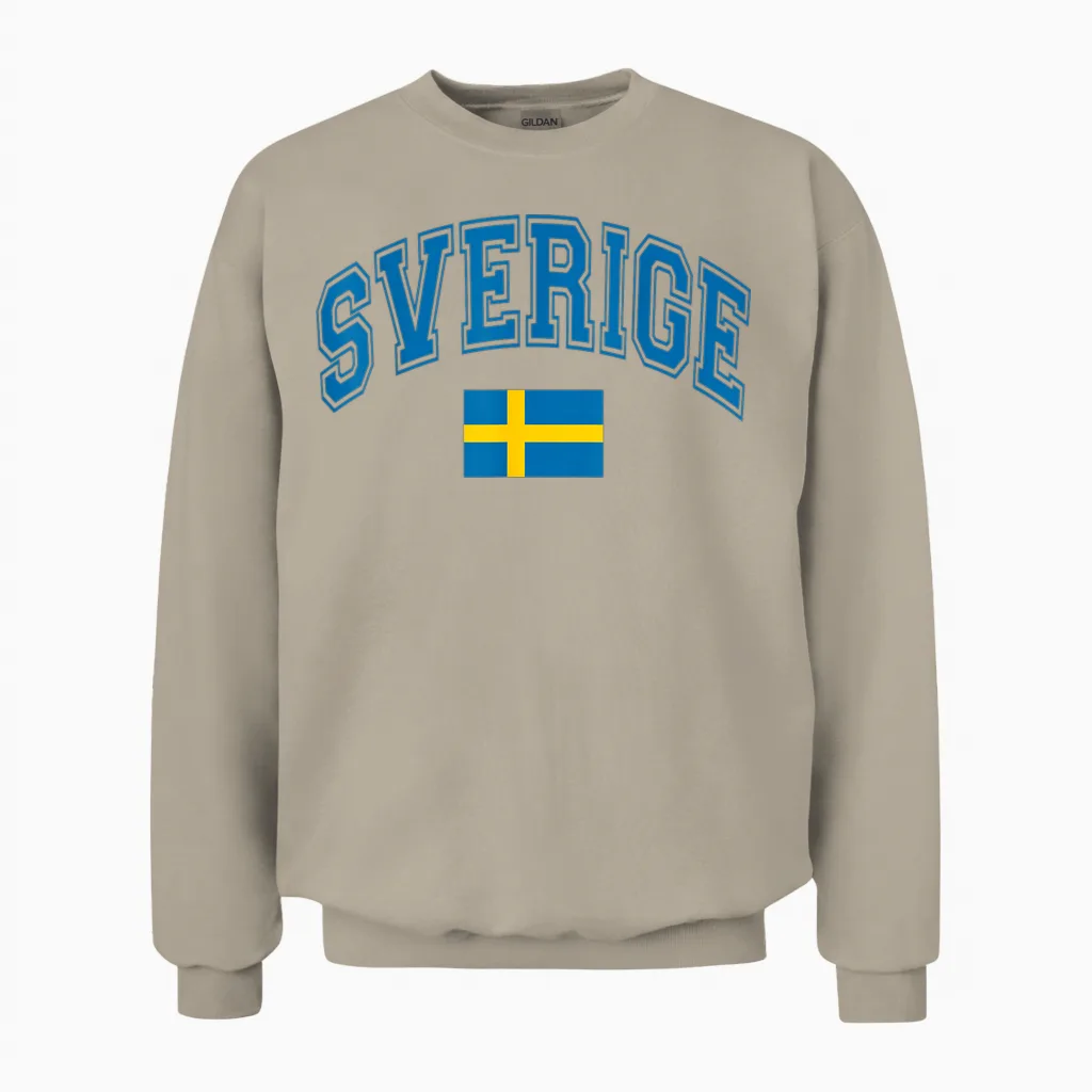 Schweden Sverige Flagge Unisex Sweatshirt in Sand
