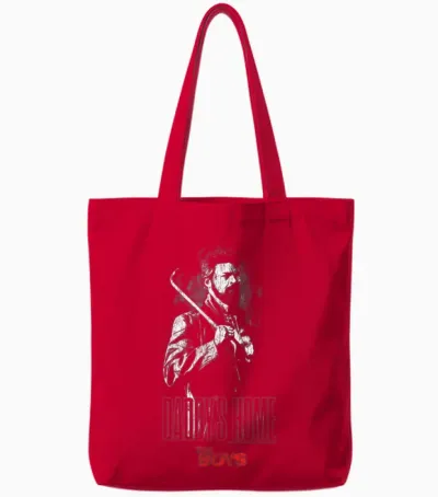 The Boys Daddy's Home Billy Butcher Black & White Tv Show Tote Bags - Red