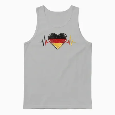 Deutschland Herzschlag Herz Flagge Unisex Tank Top - Ash