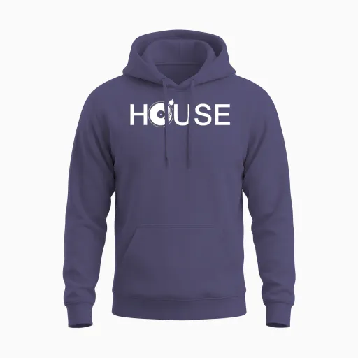 Dj - House Music Turntable Dj Unisex Hoodie in Heather Sport Dark Navy