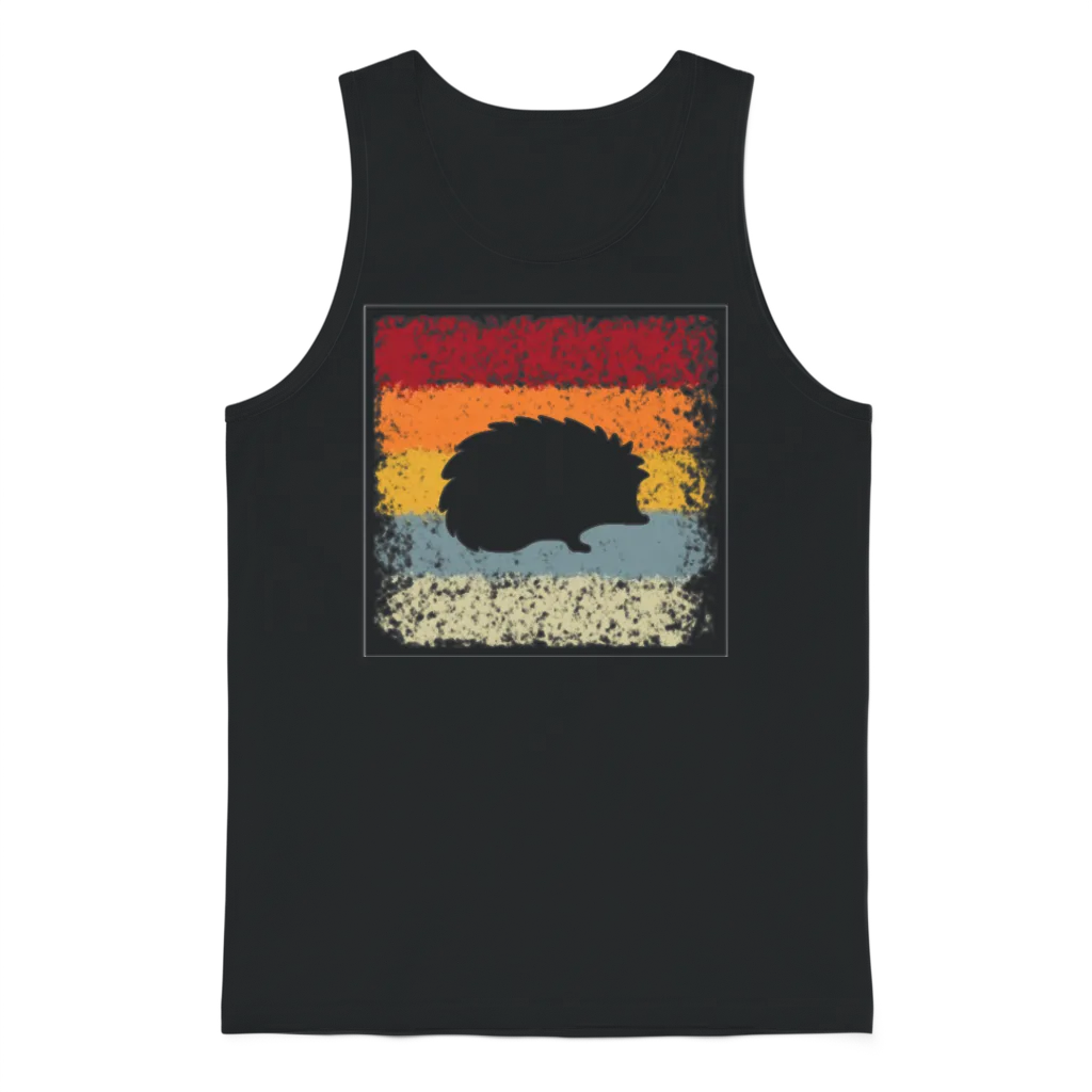 Hedgehog Retro Unisex Tank Top - Black