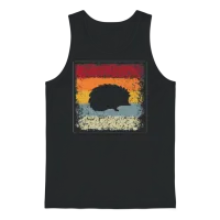 Hedgehog Retro Unisex Tank Top - Black – 1