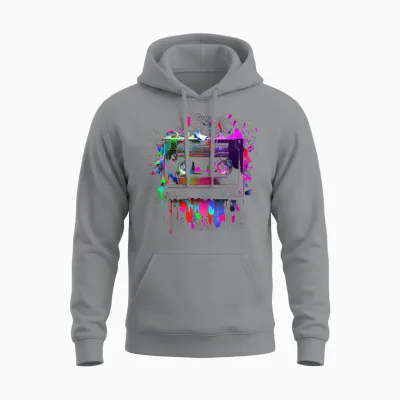 80er 90er Jahre Retro Party Verkleidung Kassette Tape Unisex Hoodie - Sport Grey
