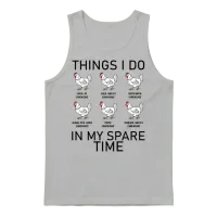 Things I Do in My Spare Time Funny Chickens Gift Unisex Tank Top - Ash – 1