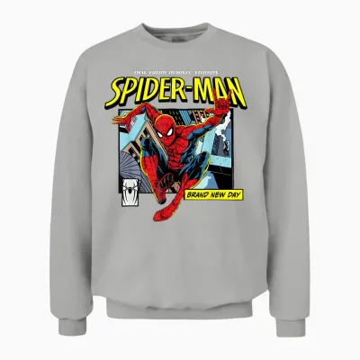 Marvel Studios Spider-Man Bnd Movie 2026 Rooftop Comic Panel Unisex Sweatshirt - Ash