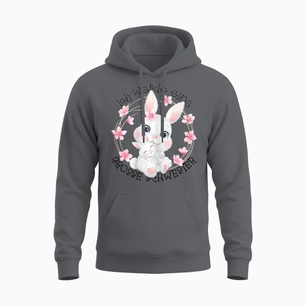 Ich Werde Große Schwester 2026 Unisex Hoodie in Charcoal