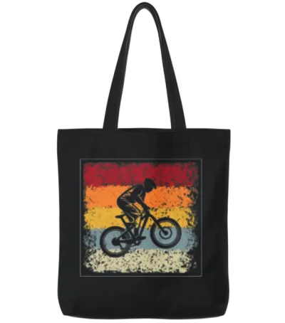 Mountainbike Retro Tote Bags - Black