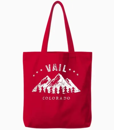 Vail Colorado Outdoor Hiking Adventure Tote Bags - Red
