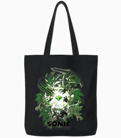 Sonic the Hedgehog Sonic Through the Ages Logo Tote Bags - Black