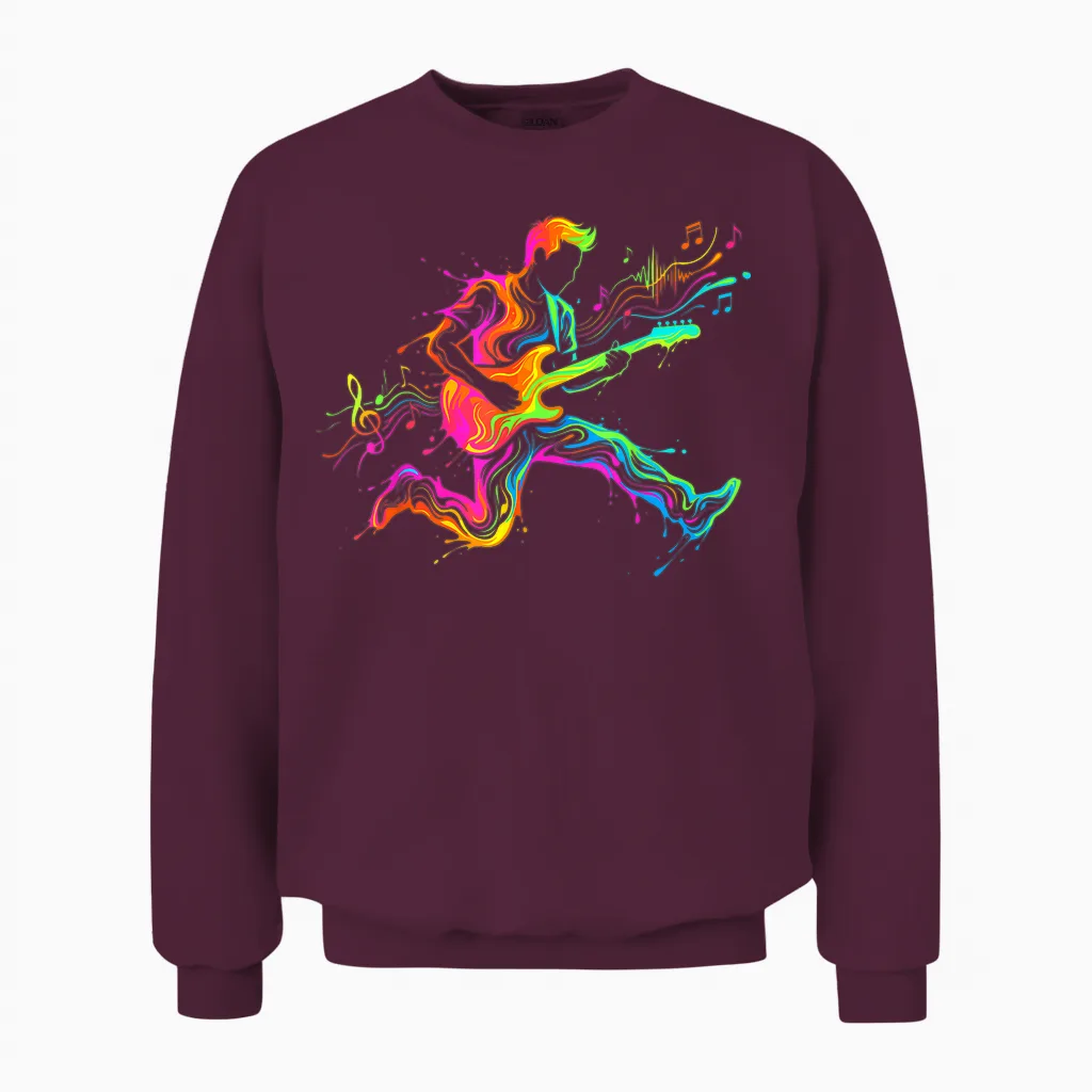 Guitar Player Guitarist for Man Child and Boy Unisex Sweatshirt in Maroon