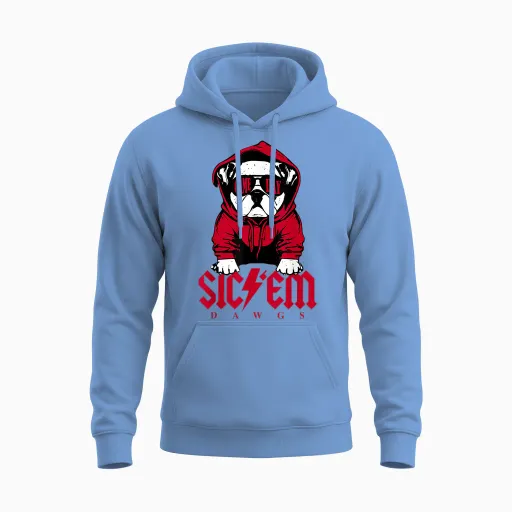 Funny Sic Em Dogs School Spirit for Men Women Unisex Hoodie - Carolina Blue