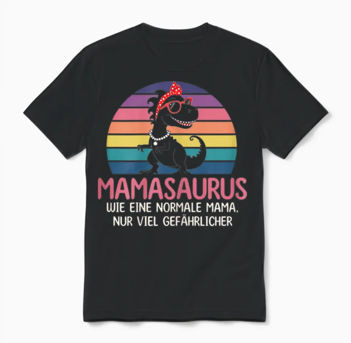 Mamasaurus Wie Eine Normale Mama Nur Viel Gefährlicher Mama Unisex T-Shirt in Black