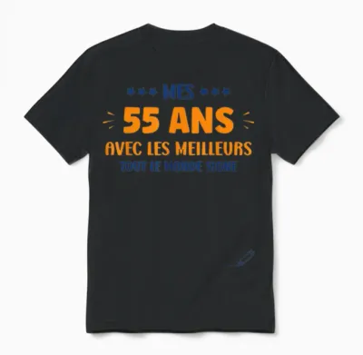 Humour 55 Years to Sign Signature Birthday 55 Years T-Shirt, White, S Unisex T-Shirt - Black