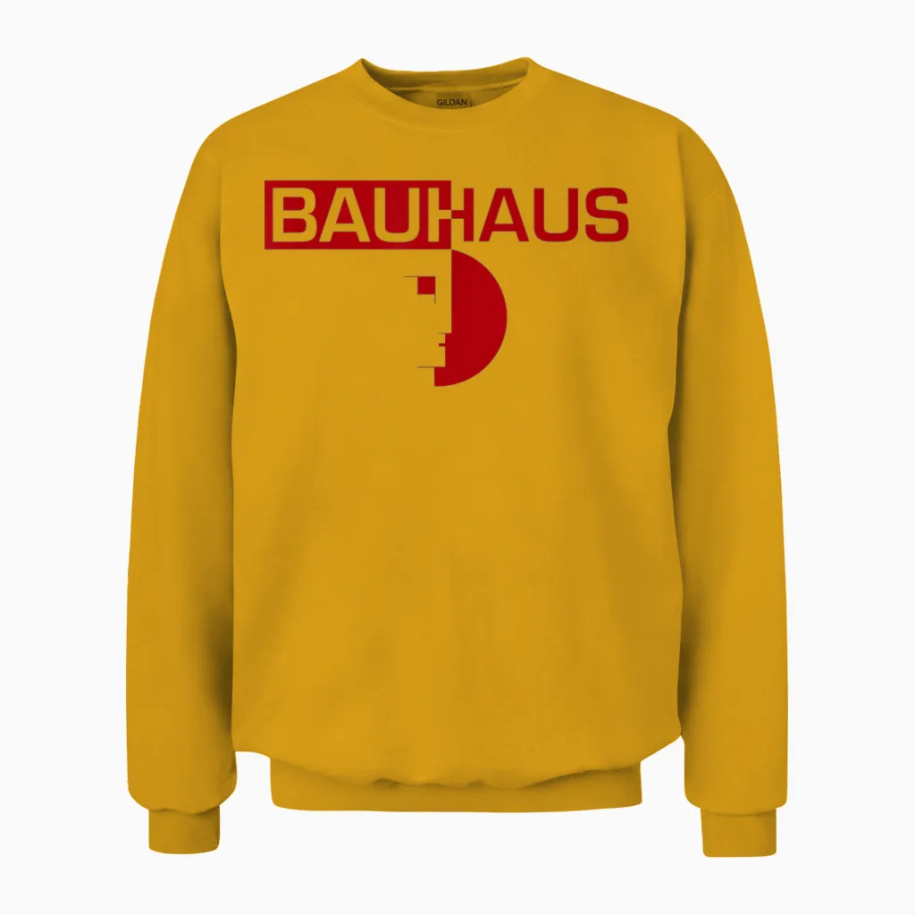 Emblème Bauhaus Coupé En Deux Unisex Sweatshirt in Gold