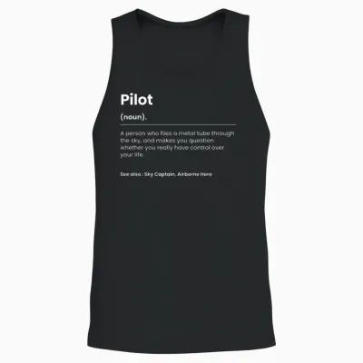 Funny Pilot Unisex Tank Top - Black