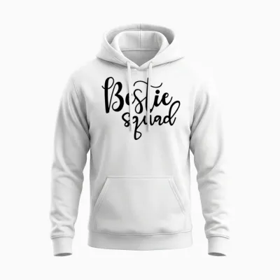 Bestie Squad 01 Unisex Hoodie - White