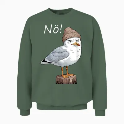 Lustig Möwen Spruch Einfach Nö Norddeutsch Küstenmotiv Möwen Unisex Sweatshirt - Military Green