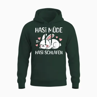 Hasi Müde Hasi Schlafen Lustiges Kaninchen Schlafen Unisex Hoodie - Forest