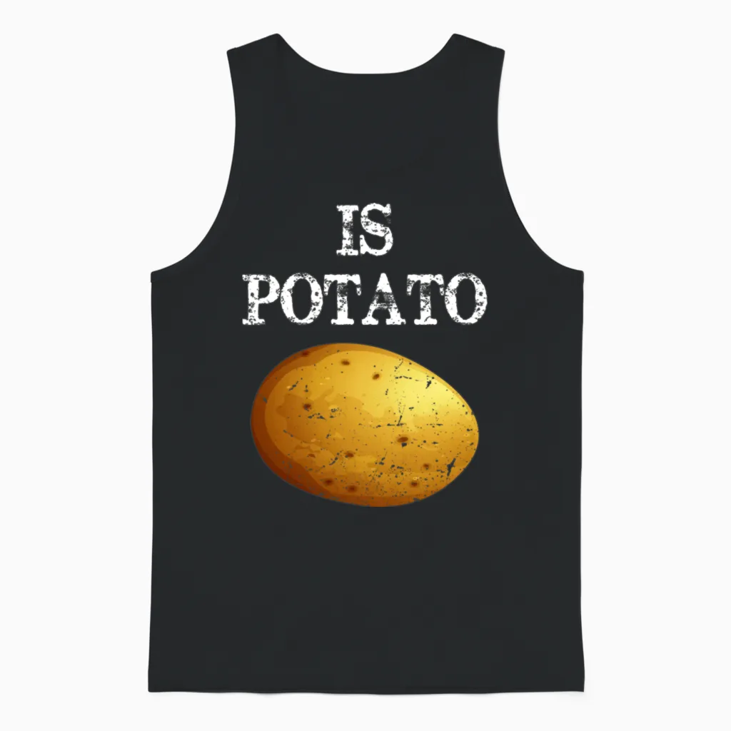 Is Potato Funny Potato Unisex Tank Top in Black