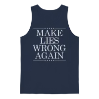 Anti Trump Shirt - Make Lies Wrong Again Unisex Tank Top - Navy – 1