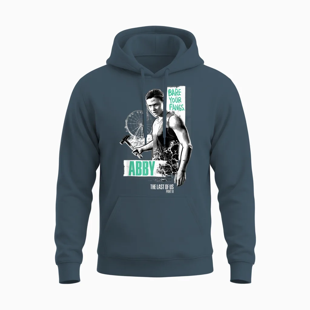The Last of Us Bare Your Fangs Abby the Last of Us Part Ii Unisex Hoodie in Dark Heather