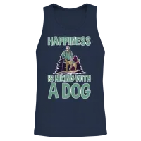 Happiness Is Hiking with a Dog 2 Unisex Tank Top - Navy – 2