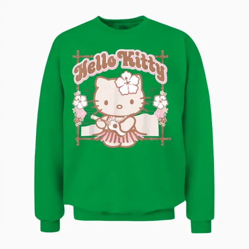 Hello Kitty Hula Summer Unisex Sweatshirt - Irish Green