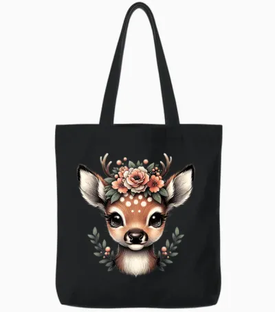 Reindeer Deer Costume Shirt Dirndl Deer T-Shirt Women's Costume T-Shirt, Black, S Tote Bags - Black