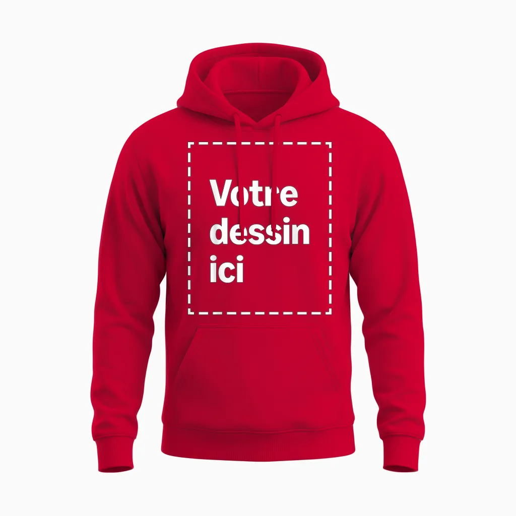 T-Shirt Customise with Your Image Face Front Unisex Hoodie in Red