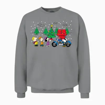 Peanuts Snoopy Holiday Cool Caroling Unisex Sweatshirt - Sport Grey