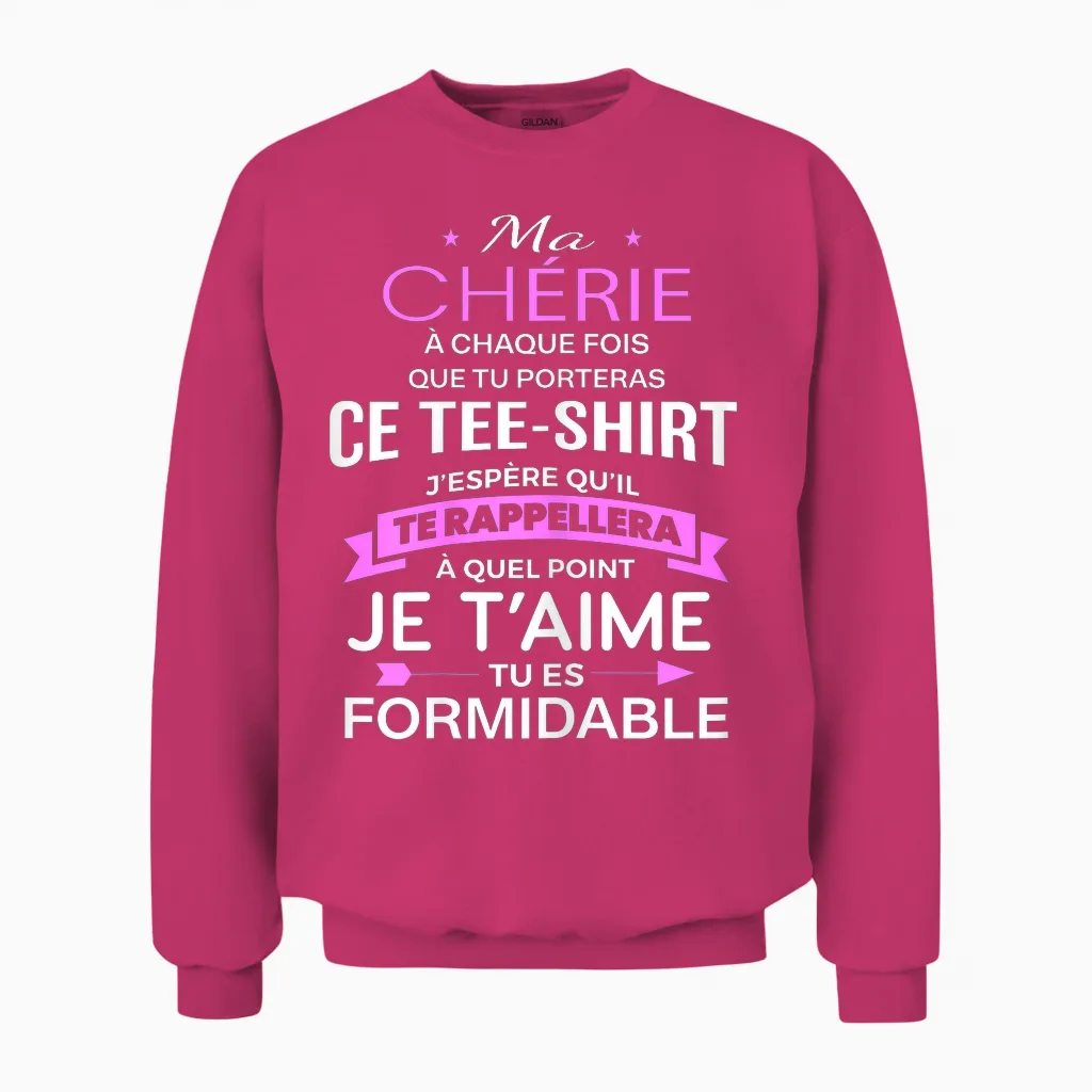 My Darling I Love You Are Great Gift Couple in Love T-Shirt, Black Unisex Sweatshirt in Heliconia