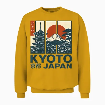 Kyoto Japan Vintage Retro Japan Reise Design Unisex Sweatshirt - Gold