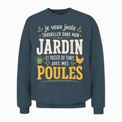 Tee Shirt Poules Humour Idée Cadeau Jardinage Original Unisex Sweatshirt - Dark Heather