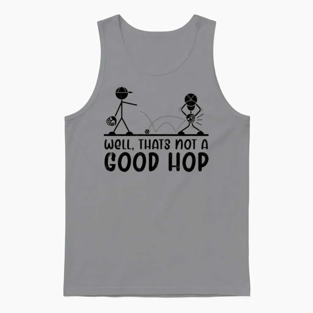 Well Thats Not a Good Hop Funny Kids Boys Baseball Unisex Tank Top in Sport Grey