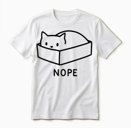 Nope Cat Lovers Unisex T-Shirt in White