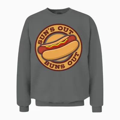 Suns Out Buns Out Hot Dog Eating Contest Hot Dog Unisex Sweatshirt - Graphite Heather
