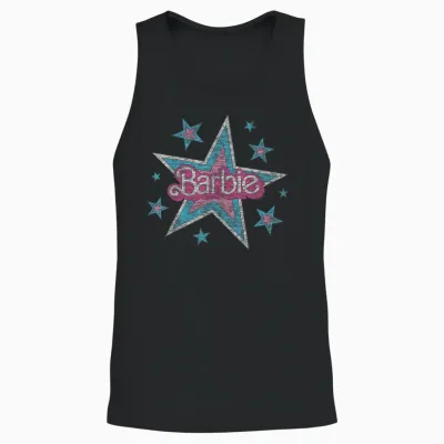 Barbie - Vintage Logo with Stars Unisex Tank Top - Black