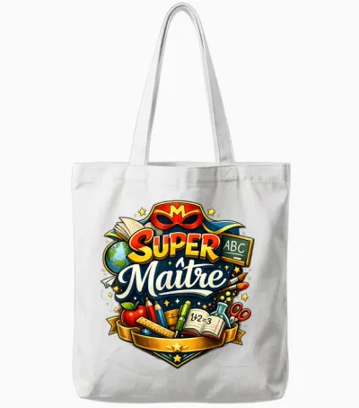 Cadeau Super Maître D'école Original Fin D'année Enseignant Tote Bags - White