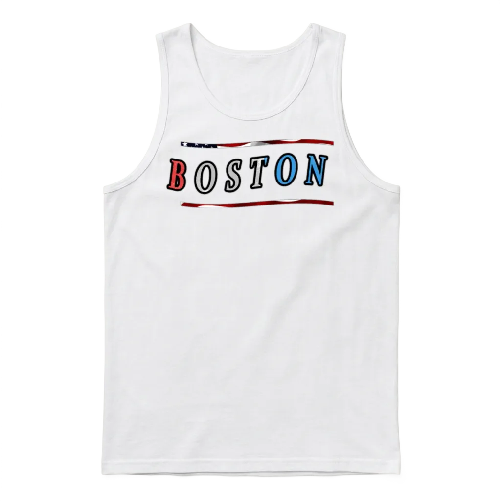 Boston Unisex Tank Top - White