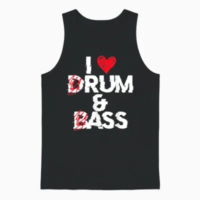 I Love Drum and Bass Rum and Ass Funny T-Shirt, Black, S Unisex Tank Top - Black