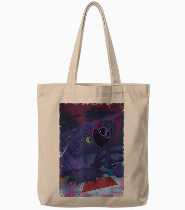 Poppy Playtime Catnap Red Smoke Tote Bags in Natural
