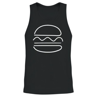 Burger Unisex Tank Top - Black